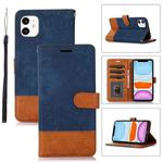 For iPhone 11 Splicing Leather Phone Case(Dark Blue)