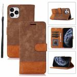 For iPhone 11 Pro Max Splicing Leather Phone Case(Brown)