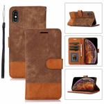 For iPhone X / XS Splicing Leather Phone Case(Brown)