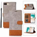 For iPhone 7 Plus / 8 Plus Splicing Leather Phone Case(Grey)