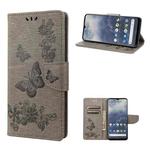 For Nokia G60 Butterfly Embossed Horizontal Flip Leather Phone Case(Grey)