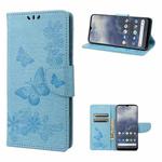 For Nokia G60 Butterfly Embossed Horizontal Flip Leather Phone Case(Blue)