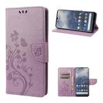 For Nokia G60 Butterfly Flower Pattern Leather Phone Case(Light Purple)