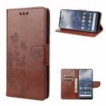 For Nokia G60 Butterfly Flower Pattern Leather Phone Case(Brown)