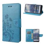 For Nokia G60 Butterfly Flower Pattern Leather Phone Case(Blue)