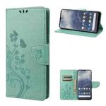 For Nokia G60 Butterfly Flower Pattern Leather Phone Case(Green)