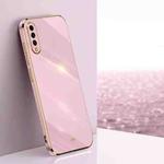 For Samsung Galaxy A50 XINLI Straight Edge 6D Electroplate TPU Phone Case(Cherry Purple)