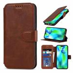 For iPhone 14 Pro Shockproof PU + TPU Leather Phone Case(Brown)