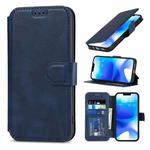 For iPhone 14 Shockproof PU + TPU Leather Phone Case(Dark Blue)