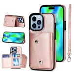 For iPhone 14 Pro Card Slots PU + TPU Leather Phone Case(Rose Gold)