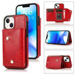 For iPhone 14 Card Slots PU + TPU Leather Phone Case(Red)