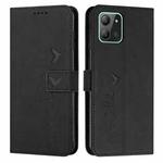 For Infinix Hot 11 2022 Skin Feel Heart Pattern Leather Phone Case(Black)