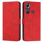 For Infinix Hot 12 Pro Skin Feel Heart Pattern Leather Phone Case(Red)