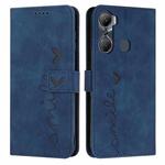 For Infinix Hot 12 Pro Skin Feel Heart Pattern Leather Phone Case(Blue)