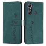 For Infinix Hot 12 Pro Skin Feel Heart Pattern Leather Phone Case(Green)