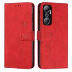 For Infinix Hot 20 4G Skin Feel Heart Pattern Leather Phone Case(Red)