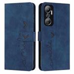 For Infinix Hot 20 4G Skin Feel Heart Pattern Leather Phone Case(Blue)