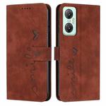 For Infinix Hot 20 5G Skin Feel Heart Pattern Leather Phone Case(Brown)