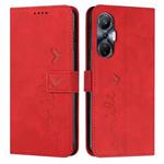 For Infinix Hot 20S Skin Feel Heart Pattern Leather Phone Case(Red)