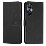 For Infinix Hot 20S Skin Feel Heart Pattern Leather Phone Case(Black)