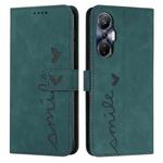 For Infinix Hot 20S Skin Feel Heart Pattern Leather Phone Case(Green)