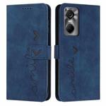 For Tecno Pop 6 Pro Skin Feel Heart Pattern Leather Phone Case(Blue)