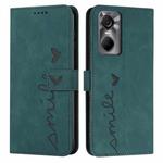 For Tecno Pop 6 Pro Skin Feel Heart Pattern Leather Phone Case(Green)