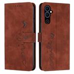 For Tecno Pova Neo 2 Skin Feel Heart Pattern Leather Phone Case(Brown)