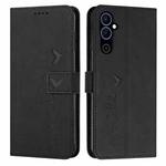 For Tecno Pova Neo 2 Skin Feel Heart Pattern Leather Phone Case(Black)