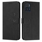 For Motorola Moto E22 / E22i Skin Feel Heart Pattern Leather Phone Case(Black)