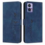 For Motorola Edge 30 Neo / Edge 30 Lite Skin Feel Heart Pattern Leather Phone Case(Blue)