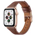 Genuine Leather Breathable Watch Band For Apple Watch Series 9&8&7 41mm / SE 3&SE 2&6&SE&5&4 40mm / 3&2&1 38mm(Brown)