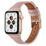 Genuine Leather Breathable Watch Band For Apple Watch Series 9&8&7 41mm / SE 3&SE 2&6&SE&5&4 40mm / 3&2&1 38mm(Pink)