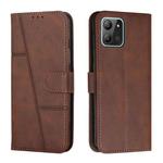 For Infinix Hot 11 2022 Stitching Calf Texture Buckle Leather Phone Case(Brown)