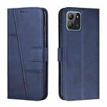 For Infinix Hot 11 2022 Stitching Calf Texture Buckle Leather Phone Case(Blue)