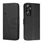 For Infinix Hot 20 4G Stitching Calf Texture Buckle Leather Phone Case(Black)