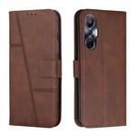 For Infinix Hot 20S Stitching Calf Texture Buckle Leather Phone Case(Brown)