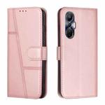 For Infinix Hot 20S Stitching Calf Texture Buckle Leather Phone Case(Rose Gold)