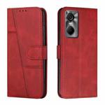 For Tecno Pop 6 Pro Stitching Calf Texture Buckle Leather Phone Case(Red)