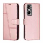 For Tecno Pop 6 Pro Stitching Calf Texture Buckle Leather Phone Case(Rose Gold)