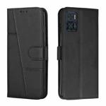 For Motorola Moto E22 / E22i Stitching Calf Texture Buckle Leather Phone Case(Black)