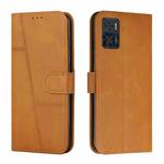 For Motorola Moto E22 / E22i Stitching Calf Texture Buckle Leather Phone Case(Yellow)