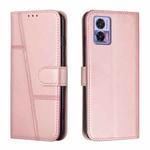 For Motorola Edge 30 Neo / Edge 30 Lite Stitching Calf Texture Buckle Leather Phone Case(Rose Gold)