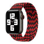 Nylon Single-turn Braided Watch Band For Apple Watch Ultra 49mm / Series 8&7 45mm / SE 2&6&SE&5&4 44mm / 3&2&1 42mm, Length:145mm(W Black Red)