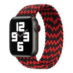 Nylon Single-turn Braided Watch Band For Apple Watch Ultra 49mm / Series 8&7 45mm / SE 2&6&SE&5&4 44mm / 3&2&1 42mm, Length:155mm(W Black Red)