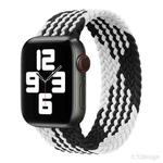 Nylon Single-turn Braided Watch Band For Apple Watch Ultra 49mm / Series 8&7 45mm / SE 2&6&SE&5&4 44mm / 3&2&1 42mm, Length:155mm(Z Black White)