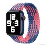 Nylon Single-turn Braided Watch Band For Apple Watch Ultra 49mm / Series 8&7 45mm / SE 2&6&SE&5&4 44mm / 3&2&1 42mm, Length:155mm(W Blue Pink)