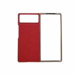 For Xiaomi Mix Fold 2 Nano Electroplating Cross Texture Genuine Leather Phone Case(Red)