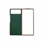 For Xiaomi Mix Fold 2 Nano Electroplating Cross Texture Genuine Leather Phone Case(Green)