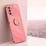 For Samsung Galaxy F13 4G XINLI Straight Edge 6D Electroplate TPU Phone Case with Ring Holder(Hawthorn Red)